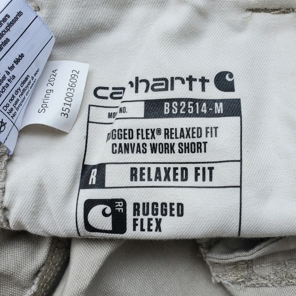 Carhartt Mens Rugged Flex Relaxed Fit Canvas Work Shorts 3 Pair Gray Tan Size 42